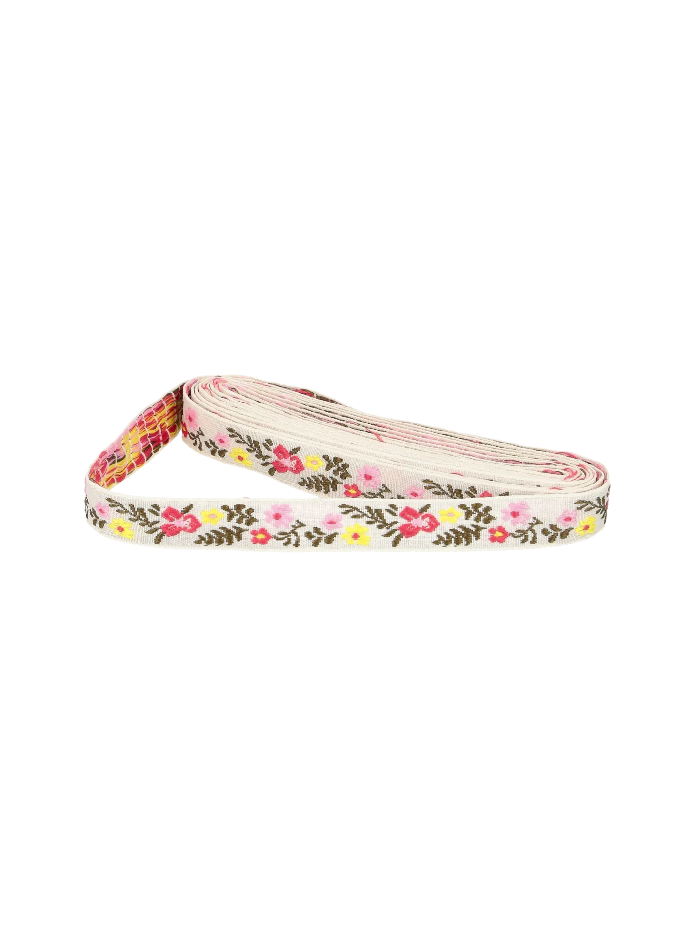 Bånd med broderede blomster