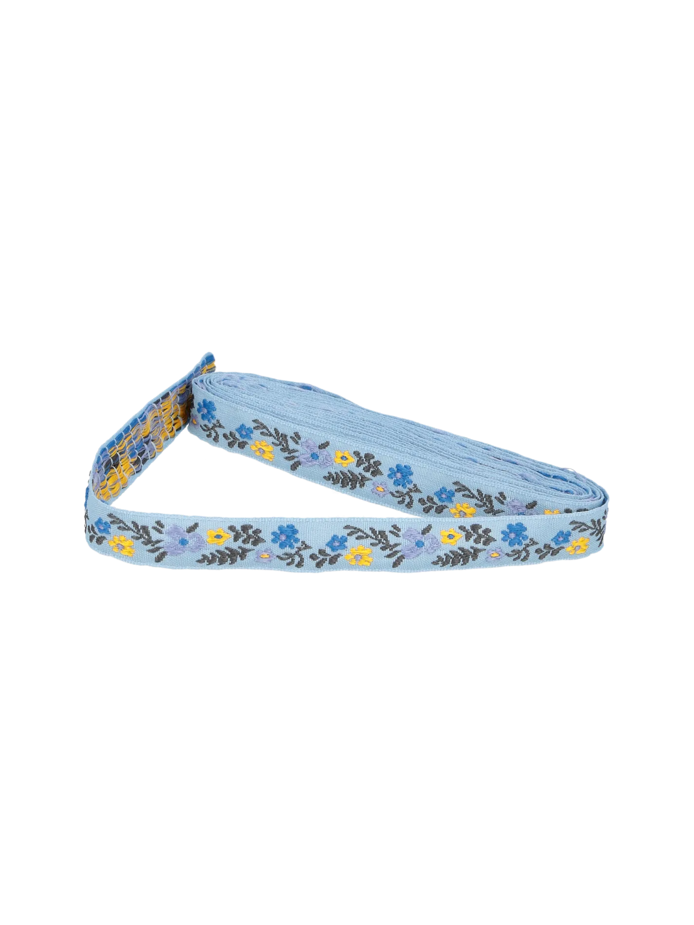 Bånd med broderede blomster