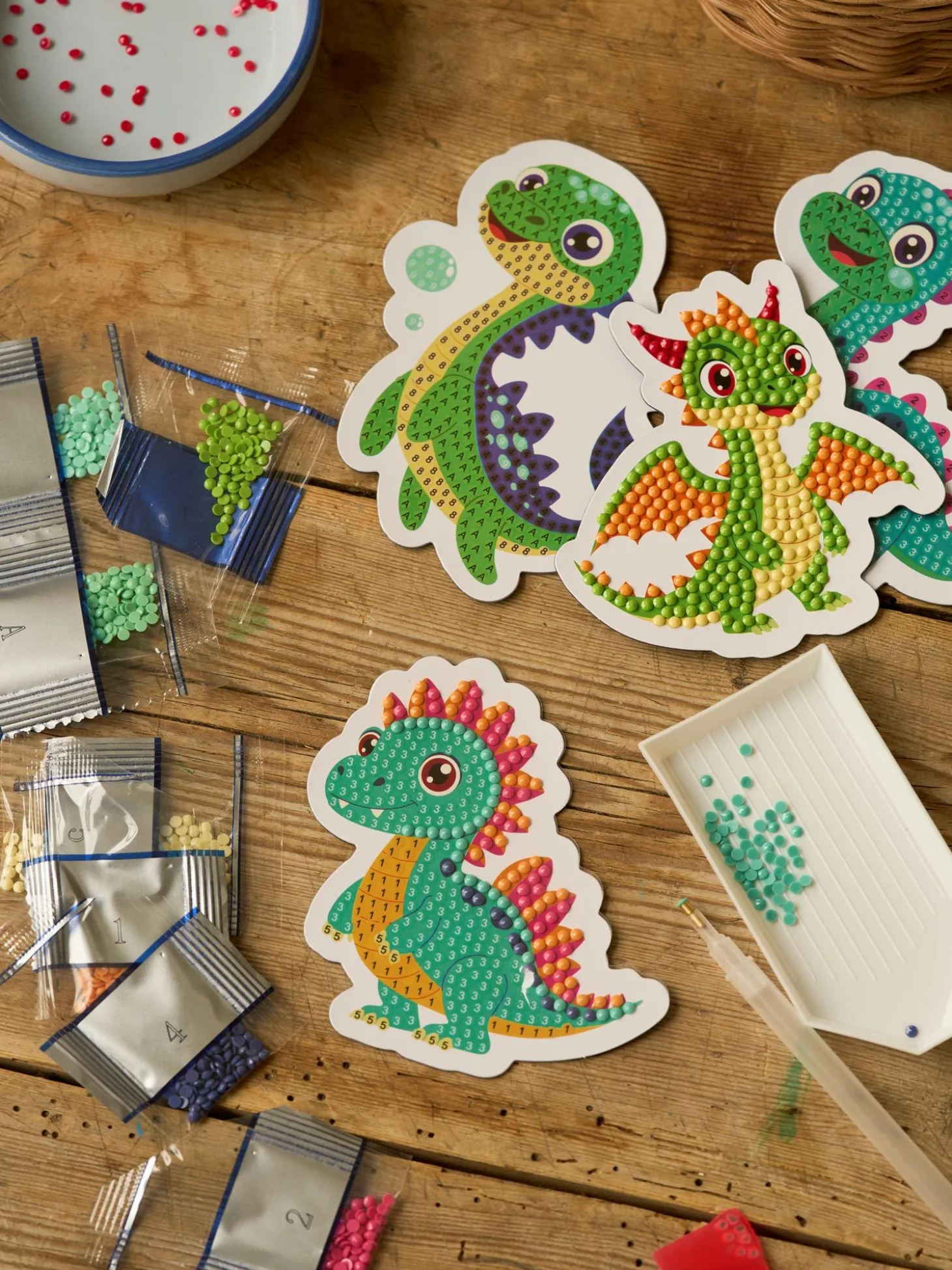 Diamond painting dinosaurmagneter