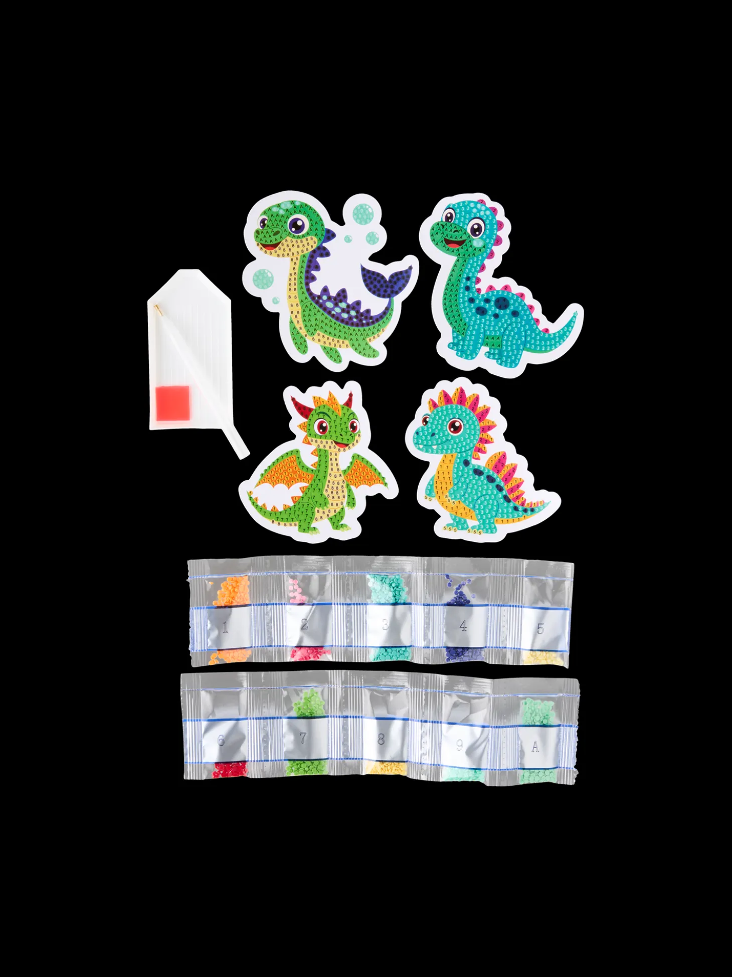 Diamond painting dinosaurmagneter