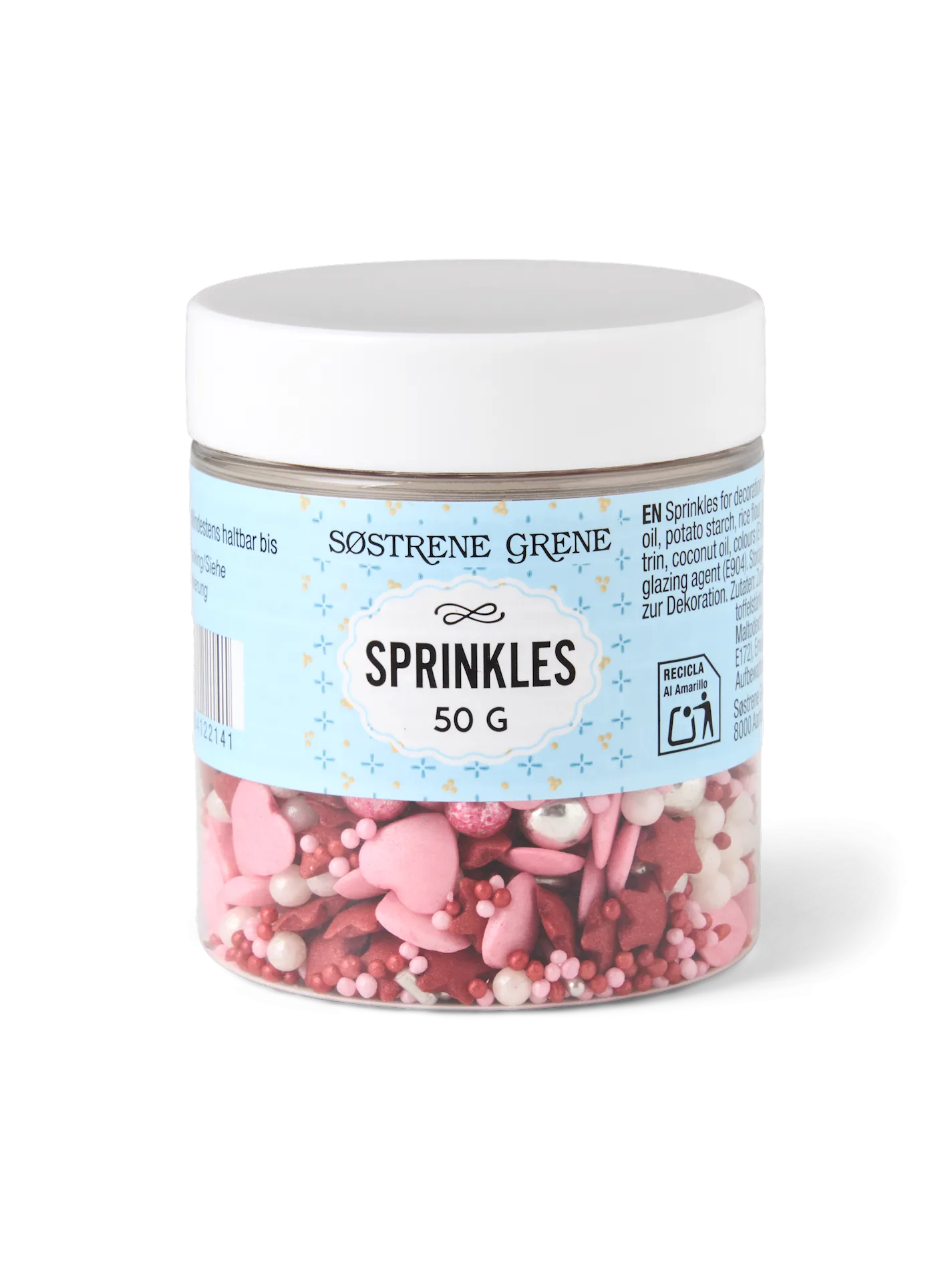 Rød og pink krymmelblanding