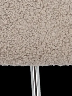 Spisebordsstol i teddystof med stel i kromlook